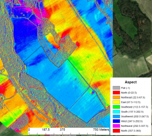 Topography of prospective vineyard land